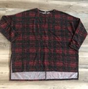 Zenana XL plaid doll man sleeve, XL pit to pit is 30, hi low front is 27, back is 30, great for holidays 