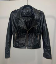 Faux Black Leather Jacket
