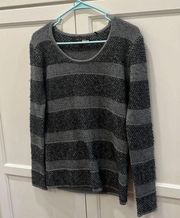 Rag and Bone XS gray striped luxury luxurious preppy sweater crewneck cute comfy