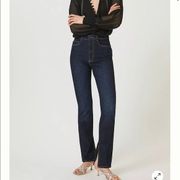 Anthropologie Pilcro The Split High Rise Straight Jeans in Dark Denim Size 25