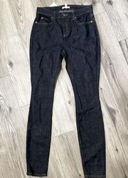 Eileen Fisher Jean Denim 0 XS Dark High Rise Waist Ankle Skinny Designer Stretch