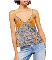 Free People Little Dreams Printed Lace Camisole