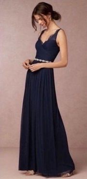 BHLDN Hitherto x  Fleur Dress, size 10, navy blue tulle and lace