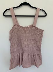 ruffled sinched tank top