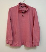 Lands' End Pink Button Sweater Pockets - Size Medium