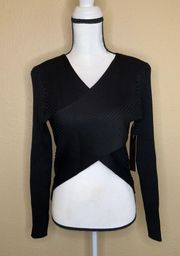 NEW  CROPPED RIBBED SWEATER TO BLACK