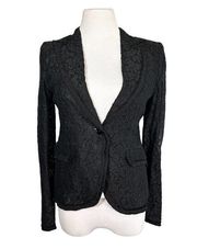 D&G Dolce & Gabbana NEW Lace Blazer Single Button Cotton Silk Black 38 US 2