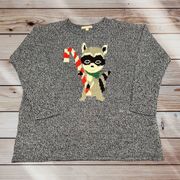 Plus Holiday Christmas RACOON‎ SWEATER 18/20 Marbled Knit Woman Within