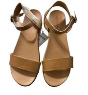 Amazon Essential  Women's Two Band Flatform Sandal, cognac, size 9, nwt