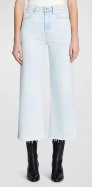 7 For All Mankind Cropped Alexa Luxe Vintage Cloud Edie Light wash wide leg jean