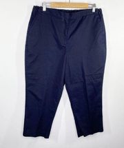 Lands' End Navy Blue Cotton Blend Cropped Pants Women's Size 16 Petite 16P