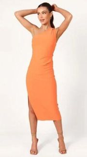 Petal & Pup Nadene Orange One Shoulder Midi Dress 2