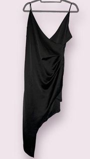 Cotton Candy LA Black Satin Asymmetrical Dress