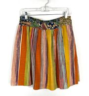 Edme & Esyllte Striped Paisley Waist Artsy Colorful Mini Skirt 8