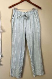 Drawstring Tie Dye Acid Wash Chambray Pants Size XS