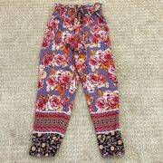 Angie Floral Boho Joggers With Tie Belt