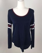 Splash Long Sleeve Navy Blue Top Size L