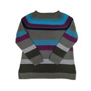 American Living Linen Cotton Knit Crewneck Sweater Stripe - Women's Size Large