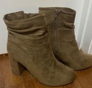 NEVER WORN-Bonnibel Camel Faux Suede Scrunch Boot