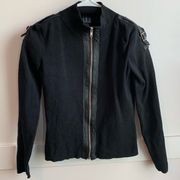 International Concepts Black Knit Bomber Jacket