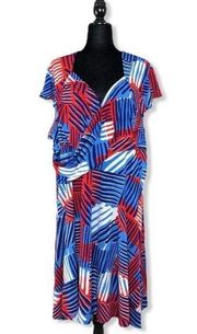 Leota Sailor Sweetheart Neckline Faux Wrap Dress