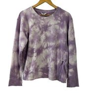 Joylab Purple Tie Die Sweatshirt with Asymmetrical Zipper Size Medium Crewneck