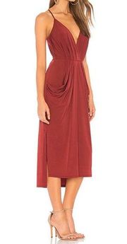 NWT BCBGeneration Ruby Wine Midi Faux Wrap Dress Size XS