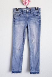Anthropologie Pilcro and The‎ Letterpress Distressed Stet Ankle Fray Jeans