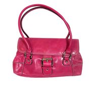 Giani Bernini Pink Shoulder Bag, Leather Buckle Purse Handbag Barbiecore