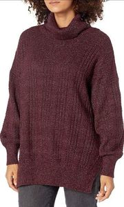 Lucky Brand Women's Long Sleeve Turtleneck Textured Stitch Sweater Sz M