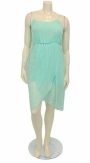 EVERLY Mint Green spaghetti Stap High Low Dress