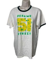Sesame Street off white neck sleeve trim t shirt