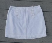 Cynthia Rowley White Linen Skirt with Sailor Button Front