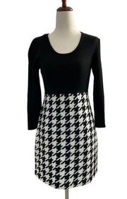 Studio One New York Sweater DRESS Size XSM Houndstooth Print #1