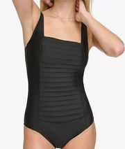 Calvin Klein. Pleated One Piece Swimsuit.