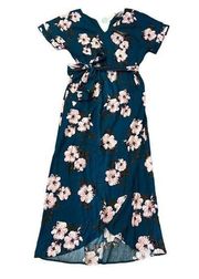 NWT Market & Spruce Floral Kimono Maxi Dress Size Medium