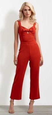 Ali & Jay Via Dolce Jumpsuit Burnt Red Wide Leg Bow Front Sleeveless Size Small