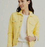 NWT Michael Michael Kors Denim Crop Jacket in Lemon