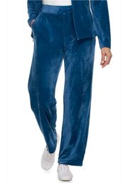 Straight-Leg Velour Pants color is Blue Dye Size PM