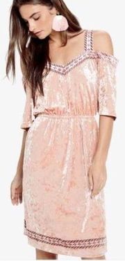 Lucky Brand Crushed Velvet Cold Shoulder Dress