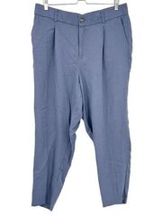 Torrid Womens Wide Leg Studio Linen Blend High Rise Woven Pants Size 14 Blue