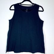 Jason Wu Black Scoop Neck Sleeveless Tank Top, Size Small