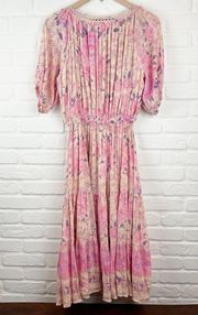 Spell & The Gypsy Collective Mystic Midi Dress Musk Pink Size Medium Gold