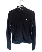 Black  Long Sleeve Women Zip Up