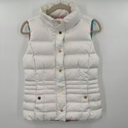 Lilly Pulitzer White Isabella Down Feather Puffer Vest Size S