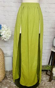 Avocado Green M Slit Skirt