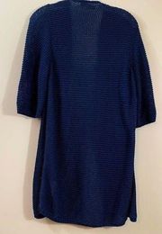 Piazza Sempione Navy Knit Short Sleeve Cardigan