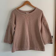 Garnet Hill Embroidered Pullover Sweater