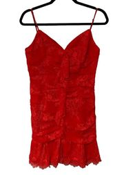 NWT Revolve NBD Marvin Candy Red Lace Mini Dress Size Medium