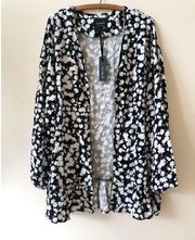 Cotton On White Floral Black Cardigan